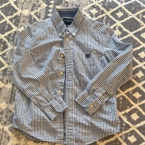 Chaps Blue and White Checkered Kids Button Down Shirt